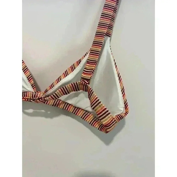 Madewell‎ Ribbed Triangle Bikini Top Ombré Stripe Size Large - Picture 7 of 9